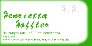 henrietta hoffler business card